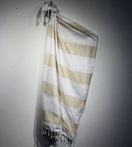 Verkauf Hamam Stoff xl gestreiftes Taupe/Weiß