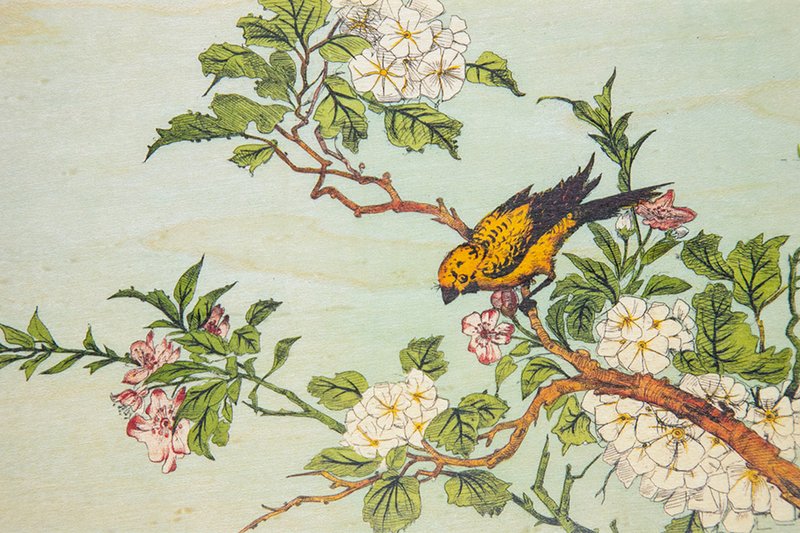 Blomster ornamenter bnf træ postkort
