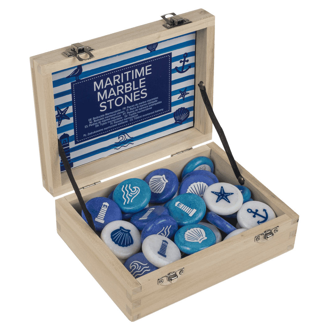 Printed marble stones, Maritime. 3,5 cm,