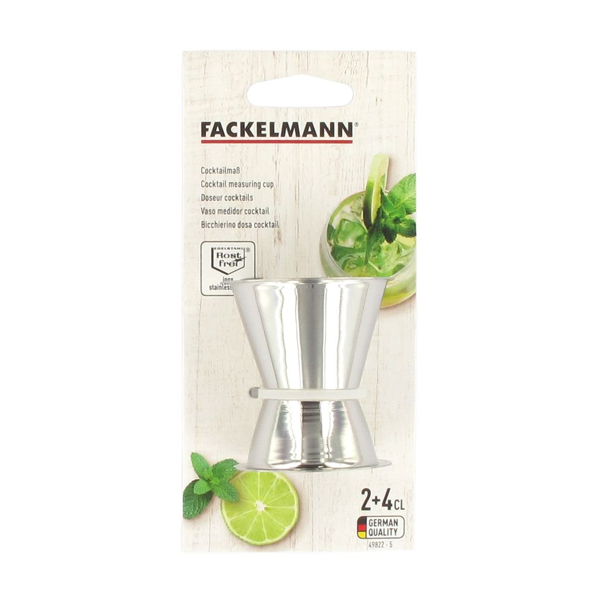 Edelstahl-Cocktailshaker-Set 400 ml und Alkoholmessbecher 2 cl und 4 cl Fackelmann Bar Concept