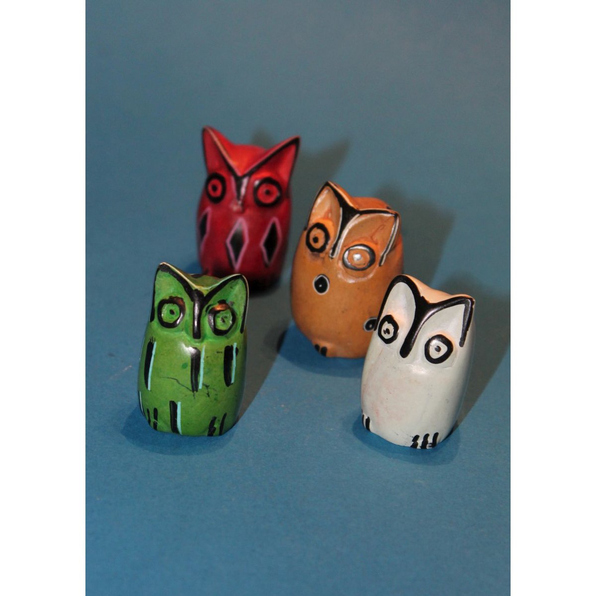 548 Mini owl colorful - soapstone