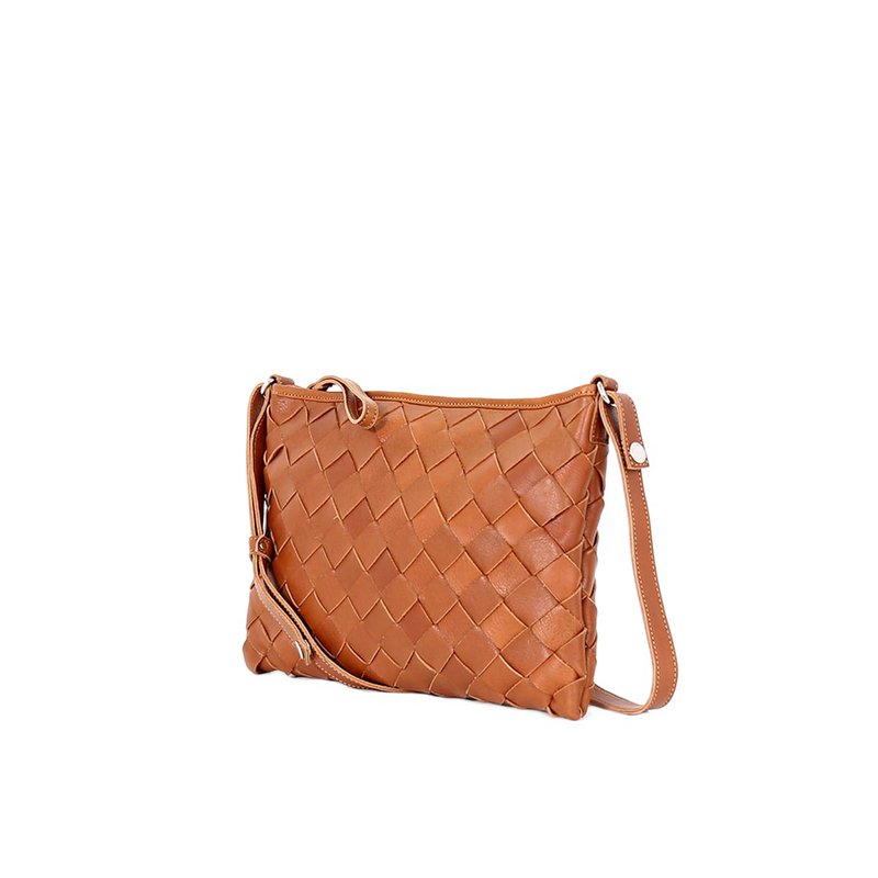 Pochette Intrecciata Grande Cognac