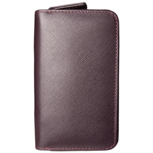 8 Credit Card Dual-Zip Saffiano Leather Wallet Amethyst