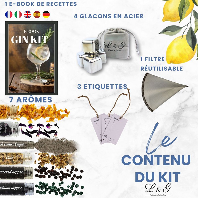 L&G® Spice Discovery Kit til hjemmelavet gin - Eksklusiv gør-det-selv-boks til mænd og kvinder | Unik gaveidé til jul, fødselsdag, valentinsdag | En uforglemmelig oplevelse at nyde derhjemme