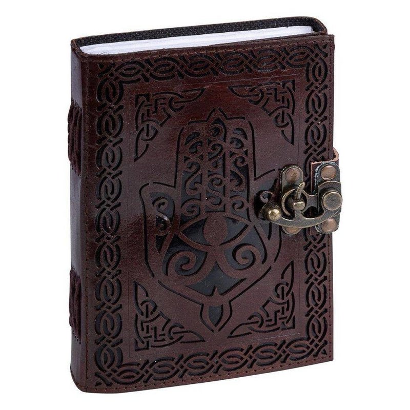 Main de journal en cuir avec une serrure