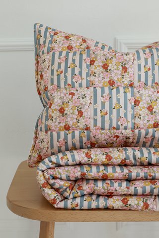 Baumwollstamm -Bettwäsche für Kinder „Sommergarten“ - Patchwork -Design, große Größe