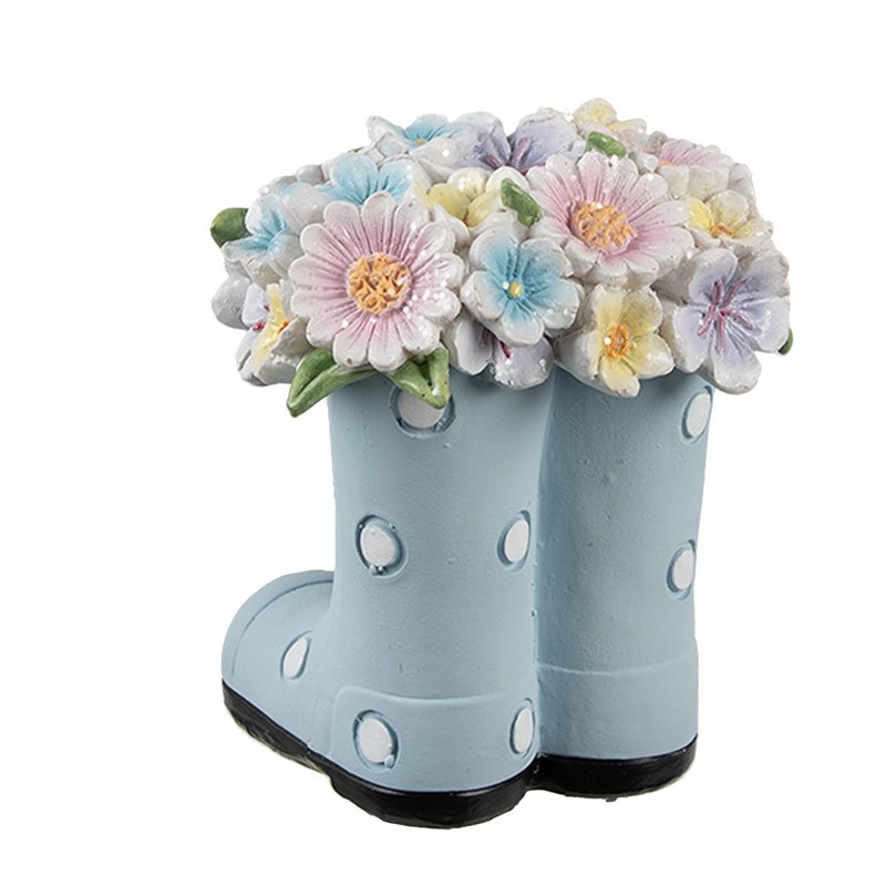 Dekorationsbild Stiefel 10x10x12 cm blauer Kunststoff