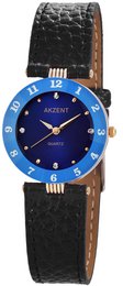 Accent women's watch with imitation leather strap