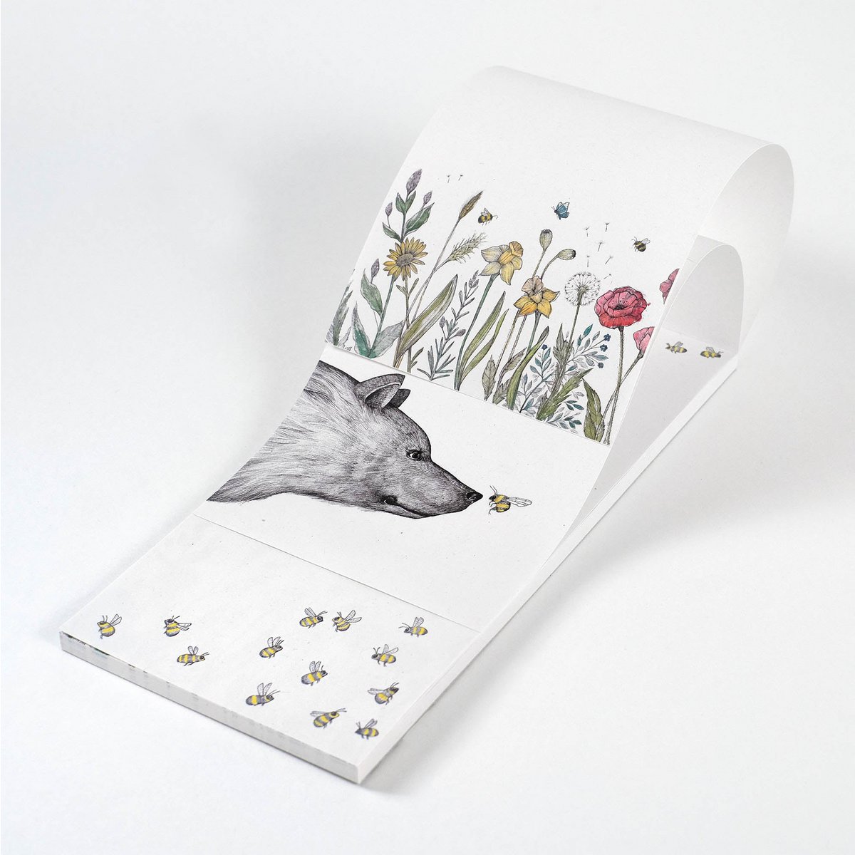 Notepad – Bees and Flowers Trio
