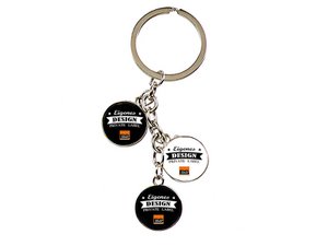 Key trailer around metal 10cm, with 3 round followers