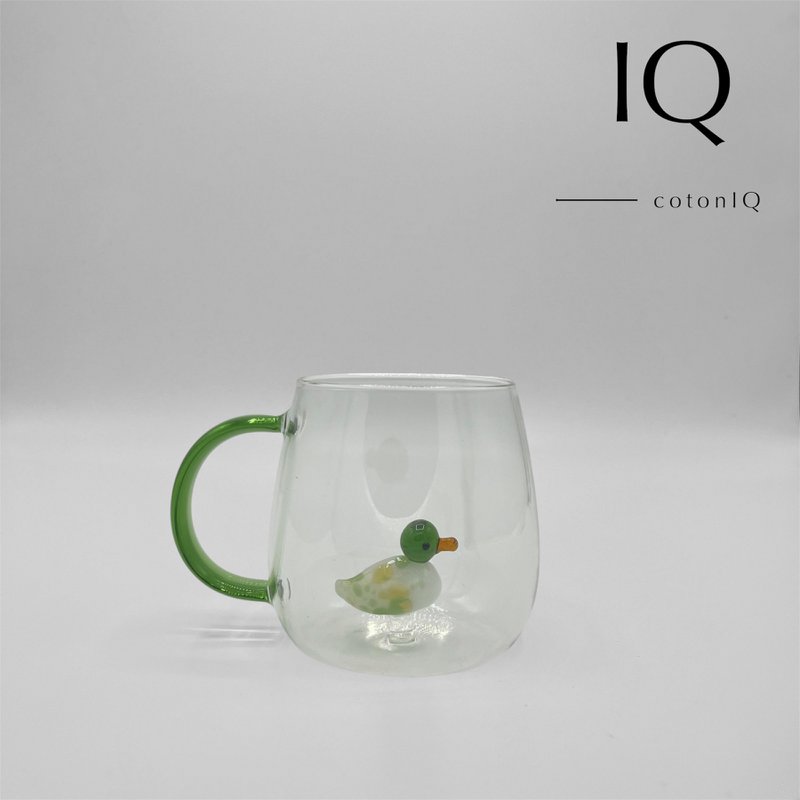 Taza de vidrio con figura 3D-Duck-380 ml
