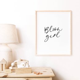 Bloom girl poster, spring poster, girls room poster, Easter poster