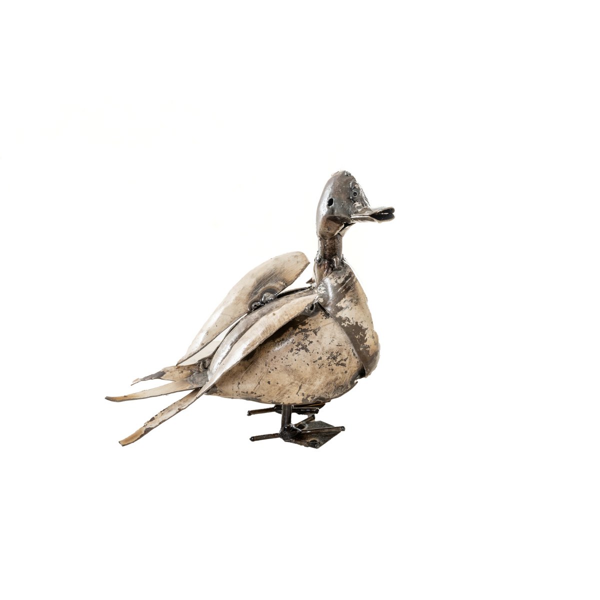 ZIMBA-ARTS METAL WHITE HAPPY DUCKS