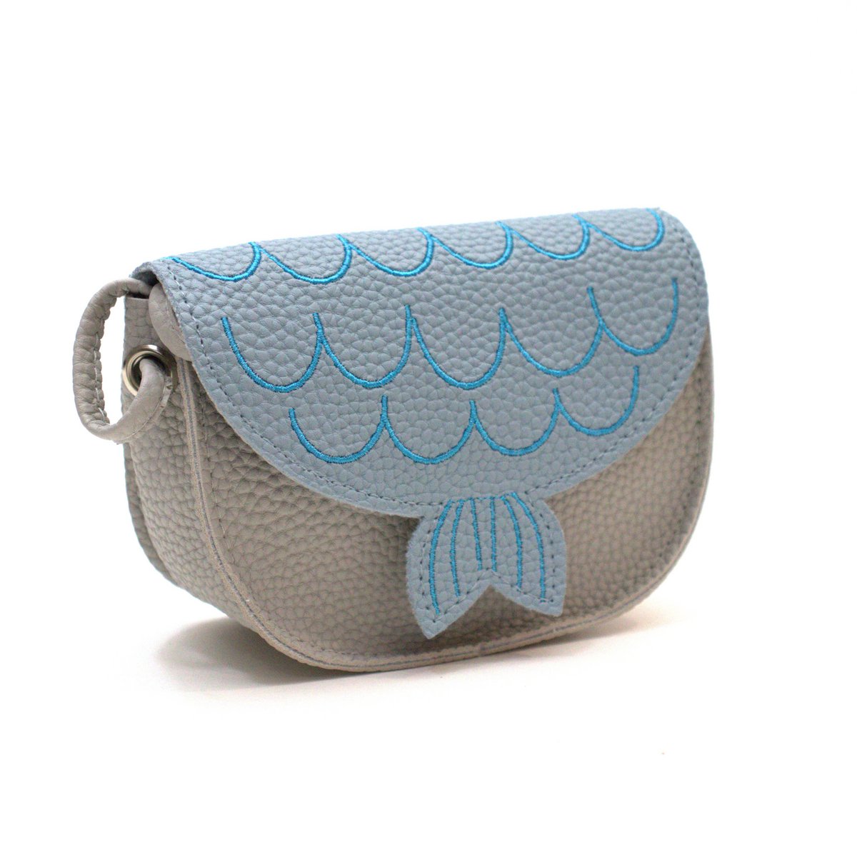 Adjustable animal shoulder bag for children "mermaid" - Asnee Blue