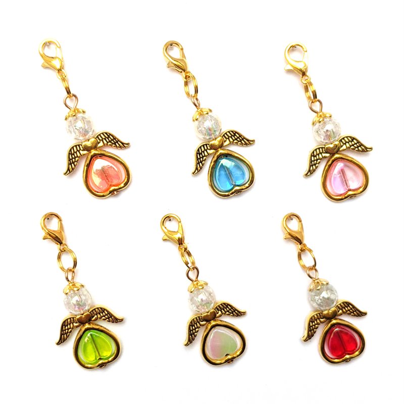 Guardian Angel "Valentina" Keychain, 6-serie set, goudkleurig