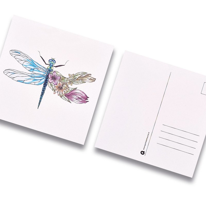 Kaart libelle kleur zonder envelop