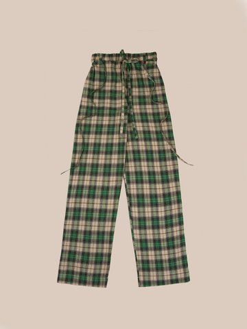 Kleegrün karierte Hose