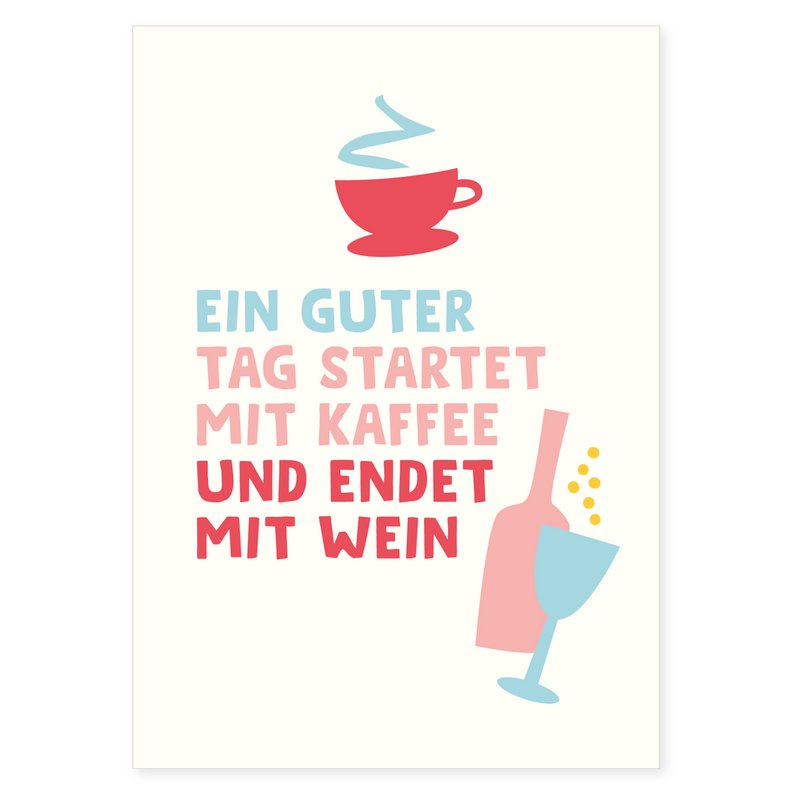 Postcard "A good day" made of recycled paper