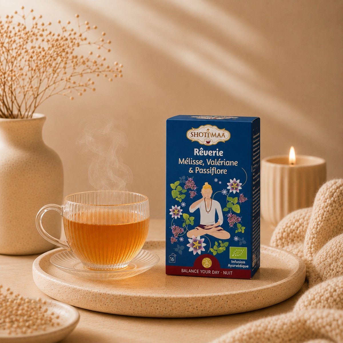 Bio-Kräutertee für die süße Nacht – natürliche entspannende und beruhigende Aufgüsse – koffeinfreier Bio-Kräutertee