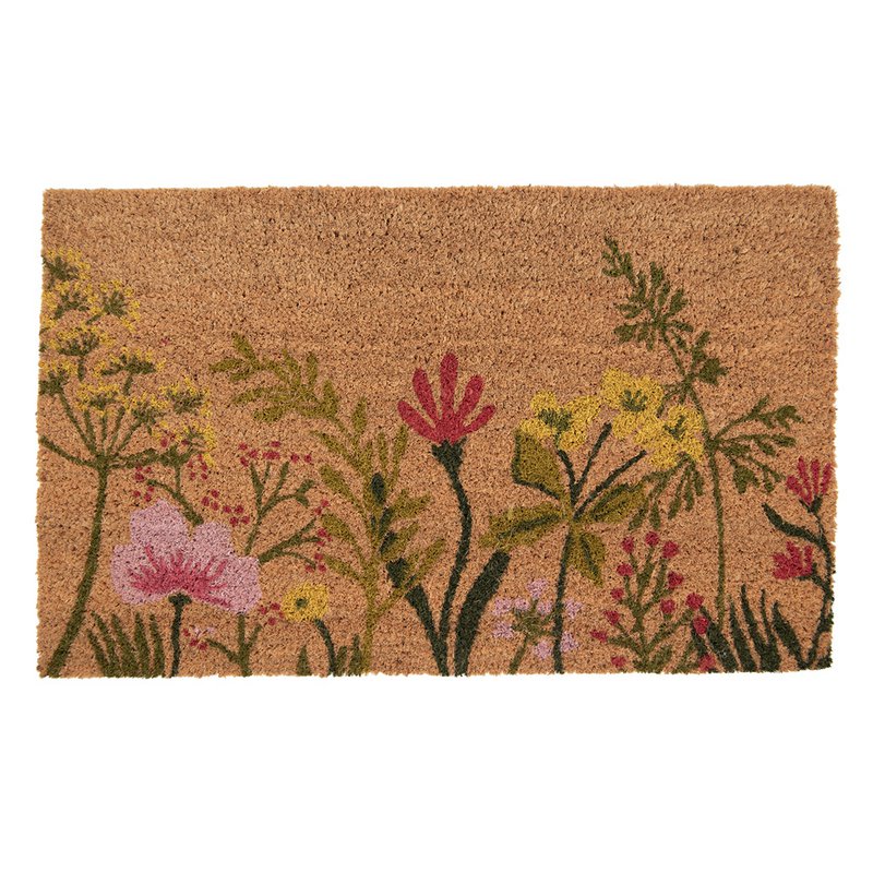 Fußmatte 75x45 cm Braune Kokosblüten Kokosmatte