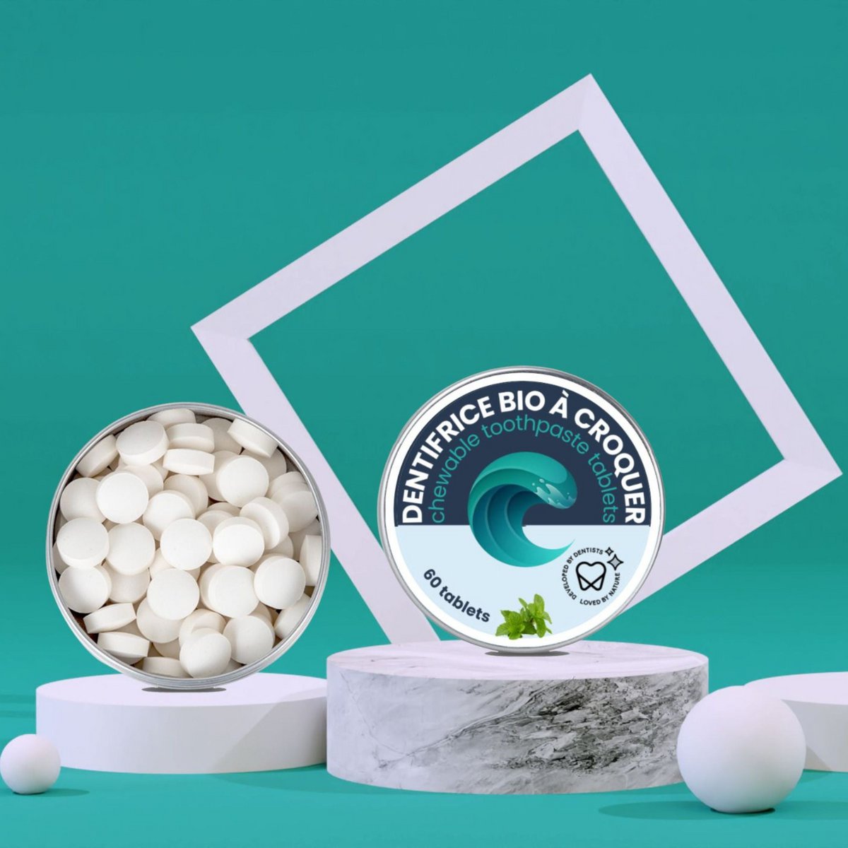 Dentifricio solido in compresse masticabili - Gusto Menta