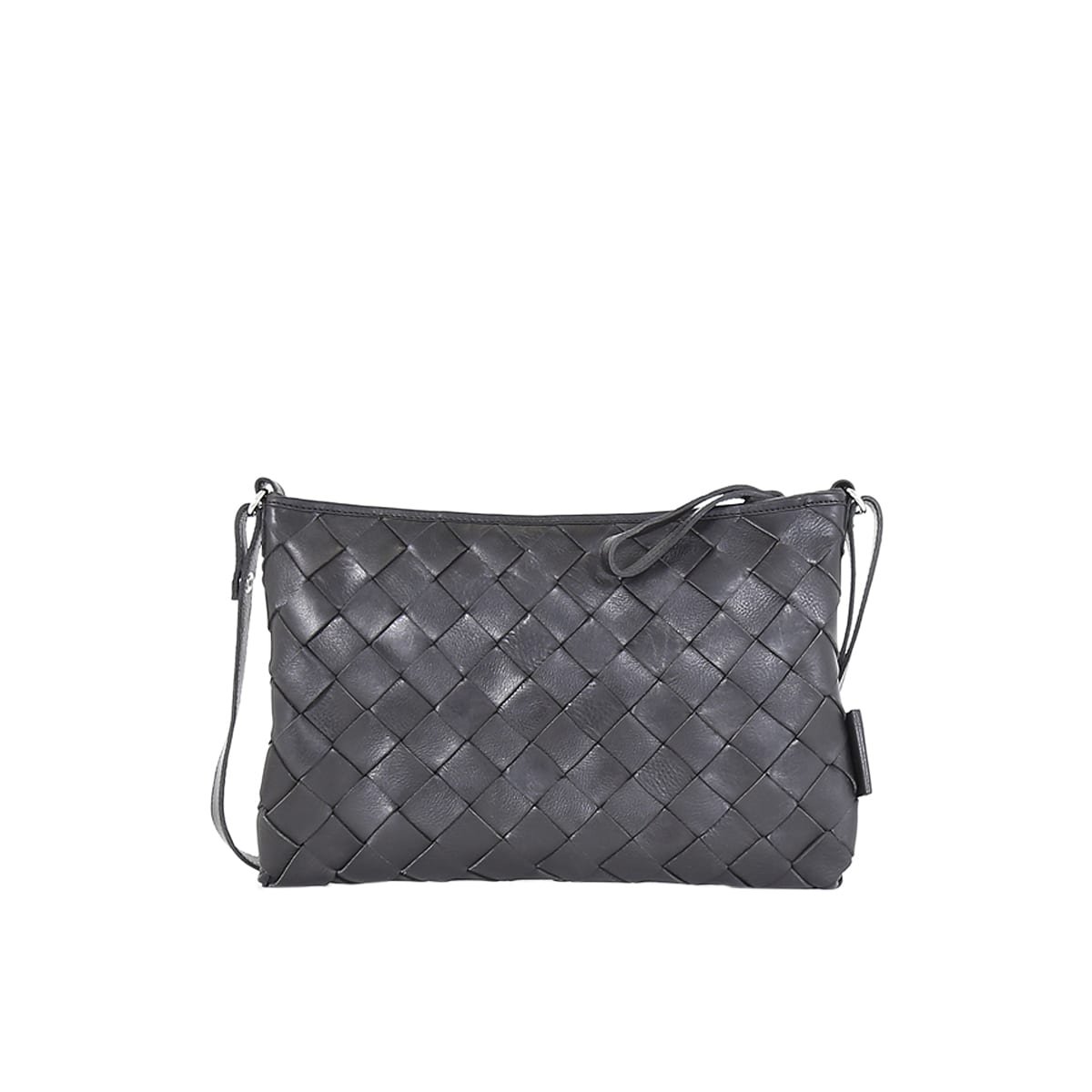 Trine Woven Clutch Large Zwart