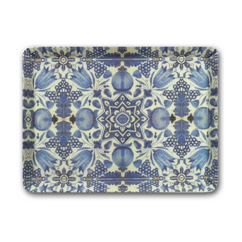 Midi serving  tray (27 x 20 cm), Delft Blue tulips