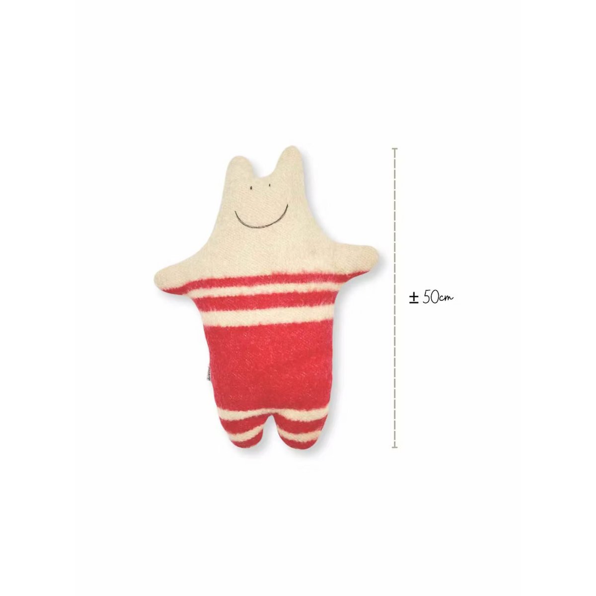 Nilpferd-Kuscheltier - Vintage Wolldecke - Rot Beige