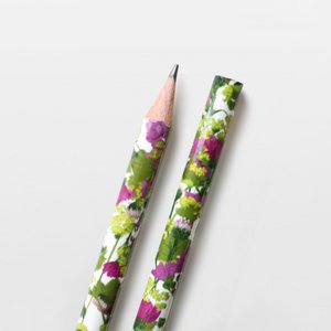 Pencil floral pattern purple pink light green