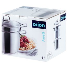 Acciaio a pasta con coperchio di vetro anett 6 l 3 pezzi