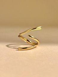 Verstelbare ring in geometrische "linea" staal