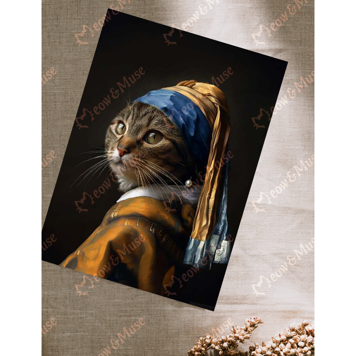 Postcard 'Vermeer cat Tabby'