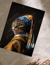 Postkarte 'Vermeer Cat Tabby'