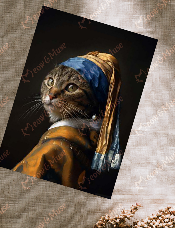 Postcard 'Vermeer Cat Tabby'
