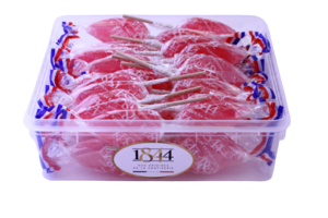 50 Raspberry lollipops for display - 650g