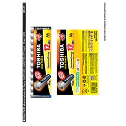 TOSHIBA Confezione x 12 pile BATT ALCALINE AA LR03 GCP