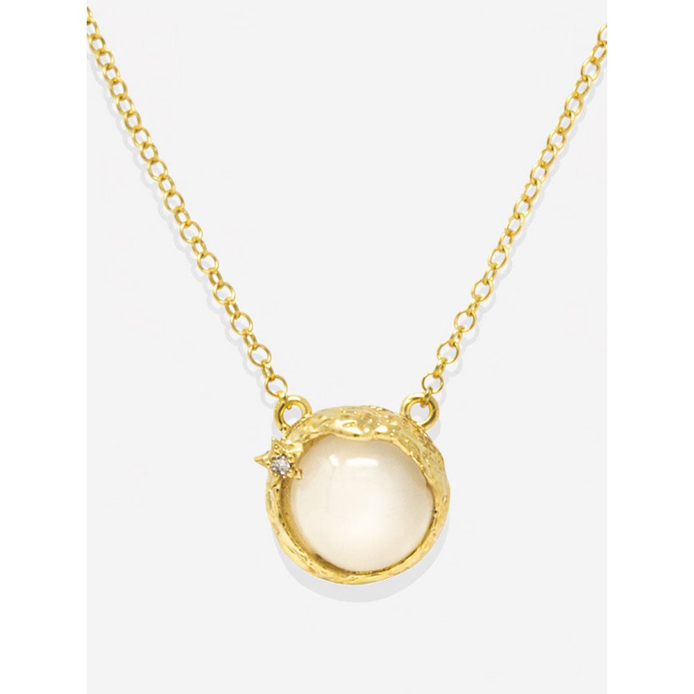 Ad Astra vergulde maansteen ketting