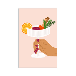 Minikort/gavemærke Jul - Jul - cocktailglas