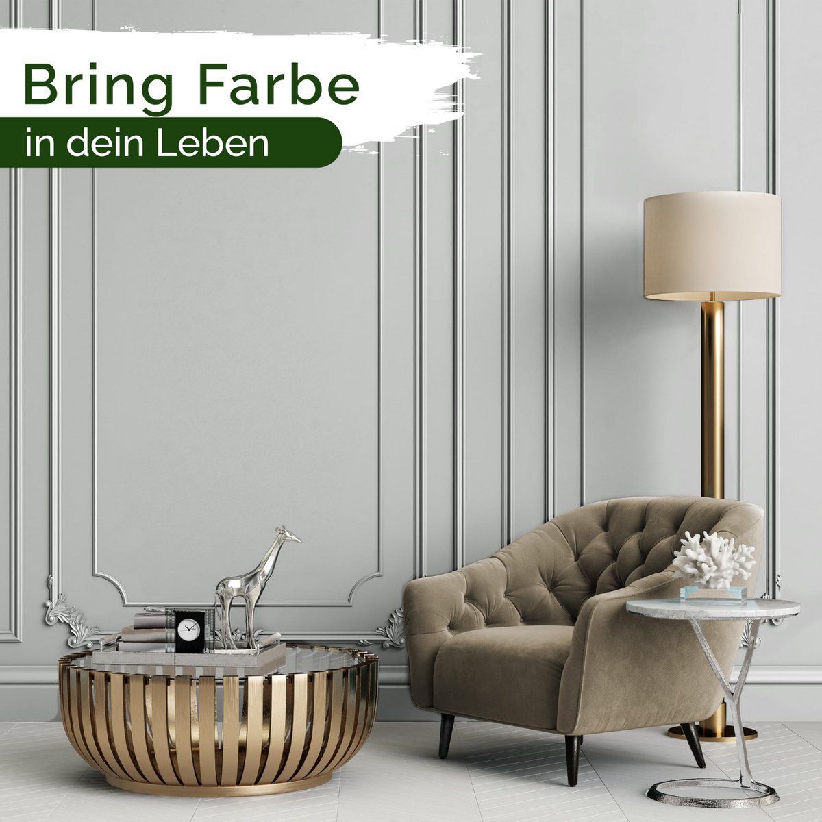 Veluxis® Wandfarbe Grau für den Innenraum - 5 Liter & Deckkraft-Klasse 1, Streifenfrei, tropfarm & Öko Farbe, VOC-frei - (Shady Spice)
