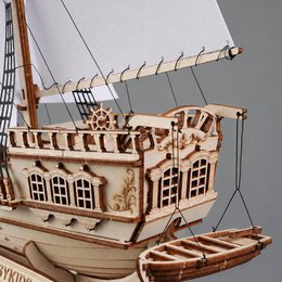 Brigg aus Holz zum Bauen Eisberg – 3D-Holzpuzzle 311 Teile, Schiffsmodell mit Segeln und Takelage, Modellbausatz ab 12 Jahren