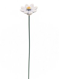 Fiore margherita piccolo in ceramica azzurro 3,5 cm