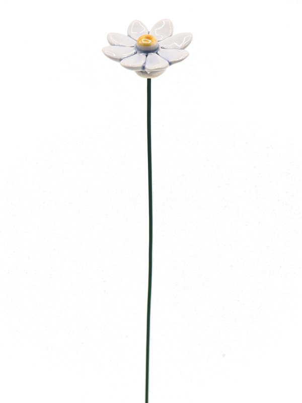 Fiore margherita piccolo in ceramica azzurro 3,5 cm