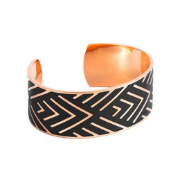 Sort emalje manchet armbånd lyserød finish