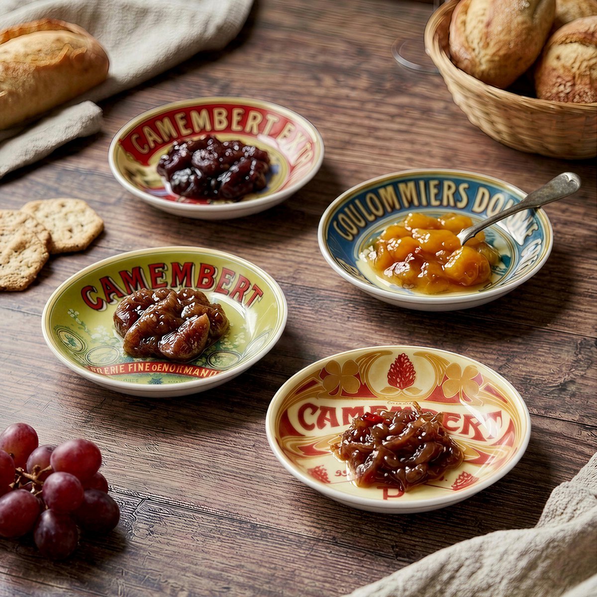 Set van 4 Klassieke Camembert Chutney Schaaltjes