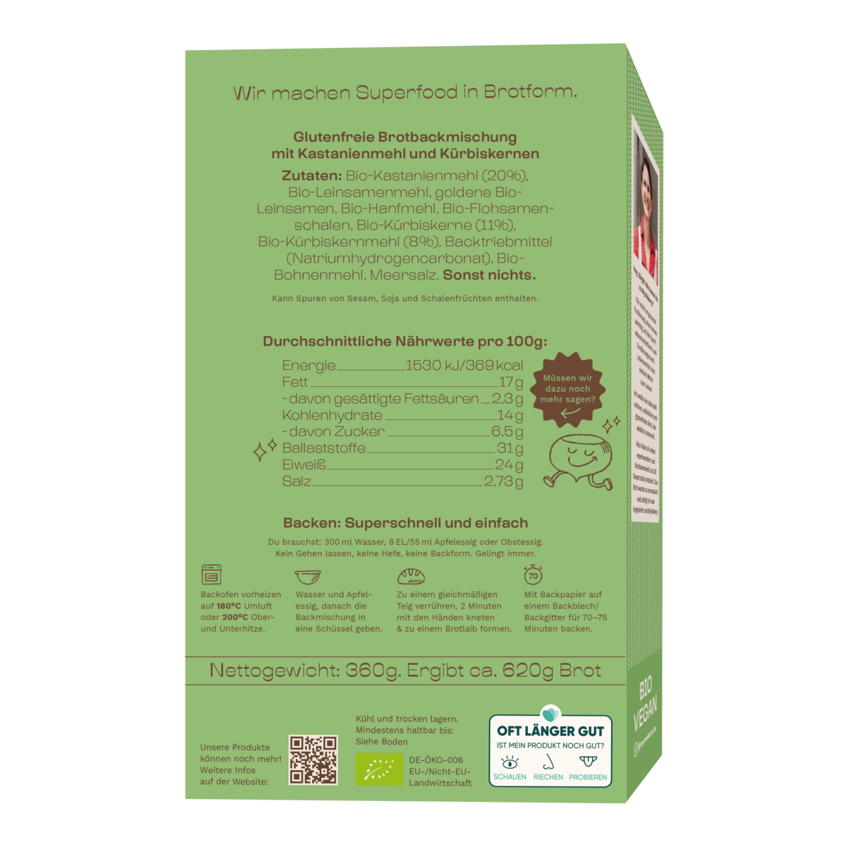 Gluten-free organic chestnut bread baking mix pumpkin