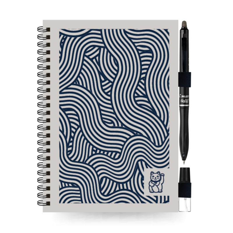 Heureux | Carnet effaçable A5 | Chat chanceux