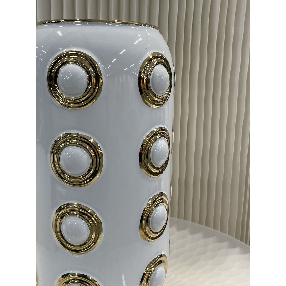 Vase doré à 4 cercles (CV11617-14WIT)
