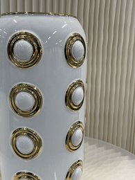 Gyldne 4-cirkel vase (CV11617-14WIT)