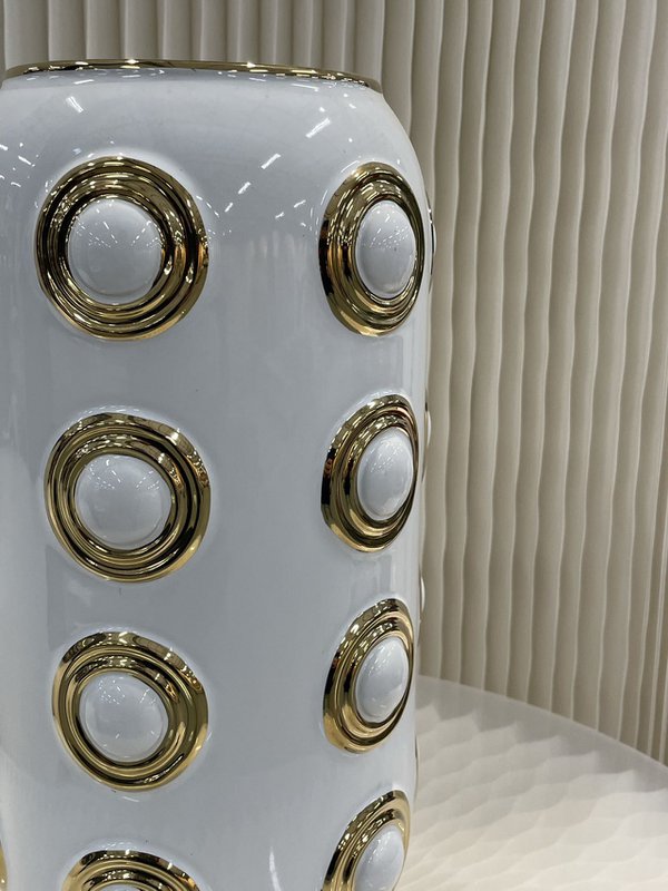 Gyldne 4-cirkel vase (CV11617-14WIT)