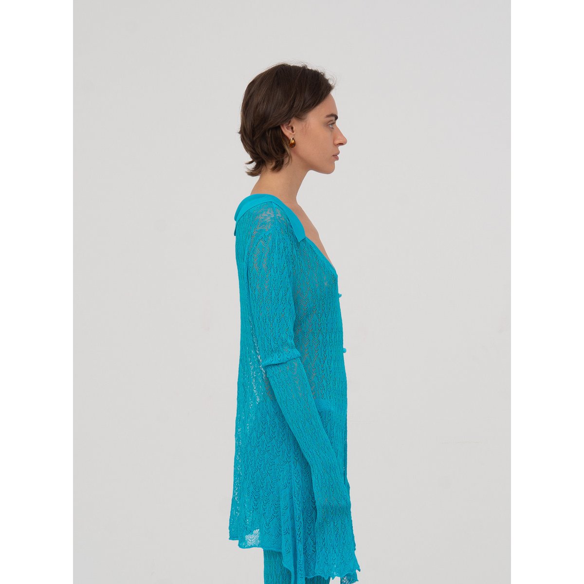 Saint gebreide blauwe maxi-top